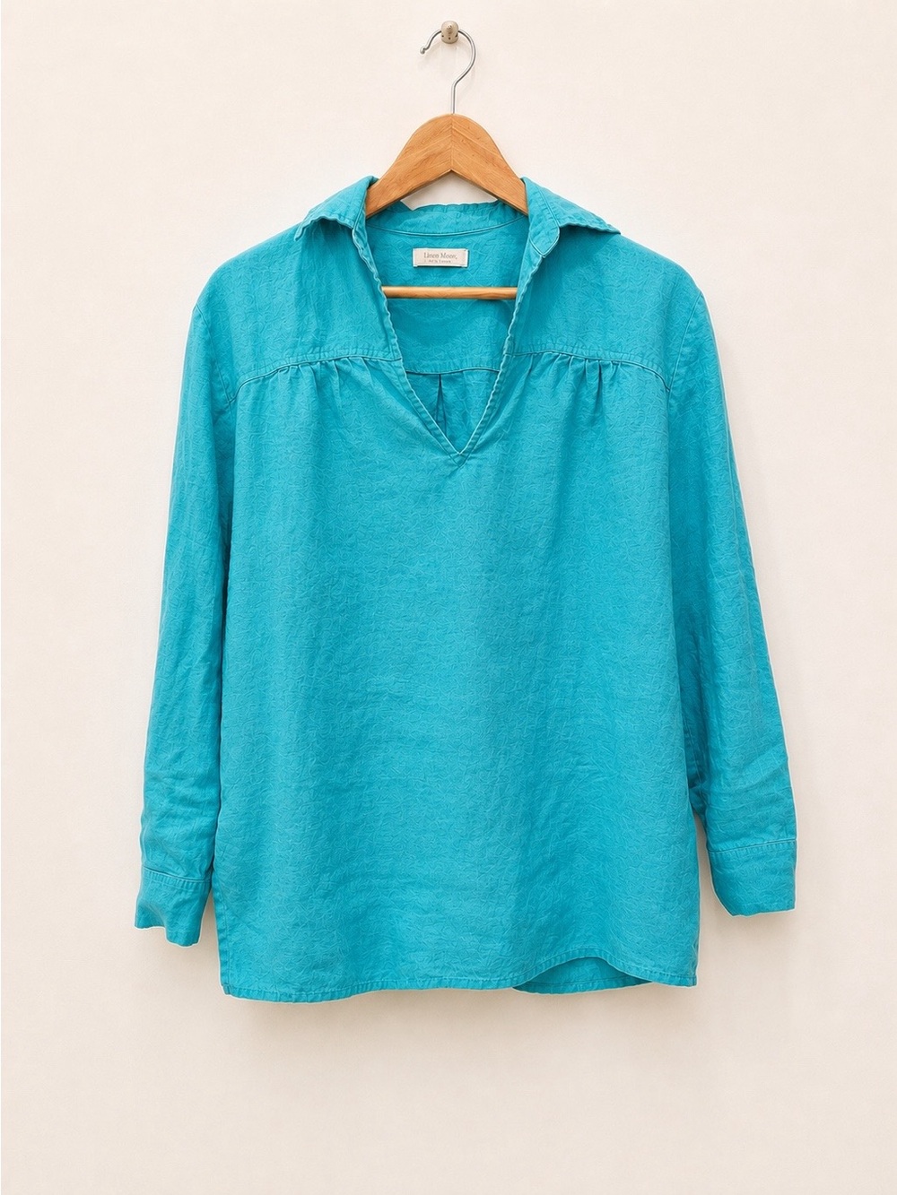 Aritzia Little Moon linen V-Neck Long-Sleeve Top